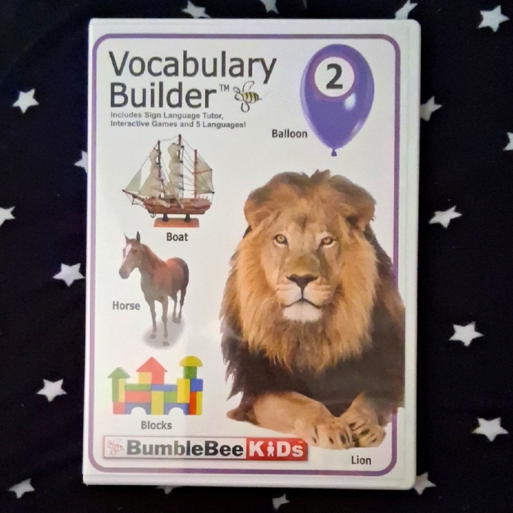 BumbleBee Vocabulary Builder DVD 2 Includes Sign Language, Games 5 Languages